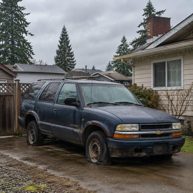 Unwanted vehicle ready for scrap car removal in British Columbia